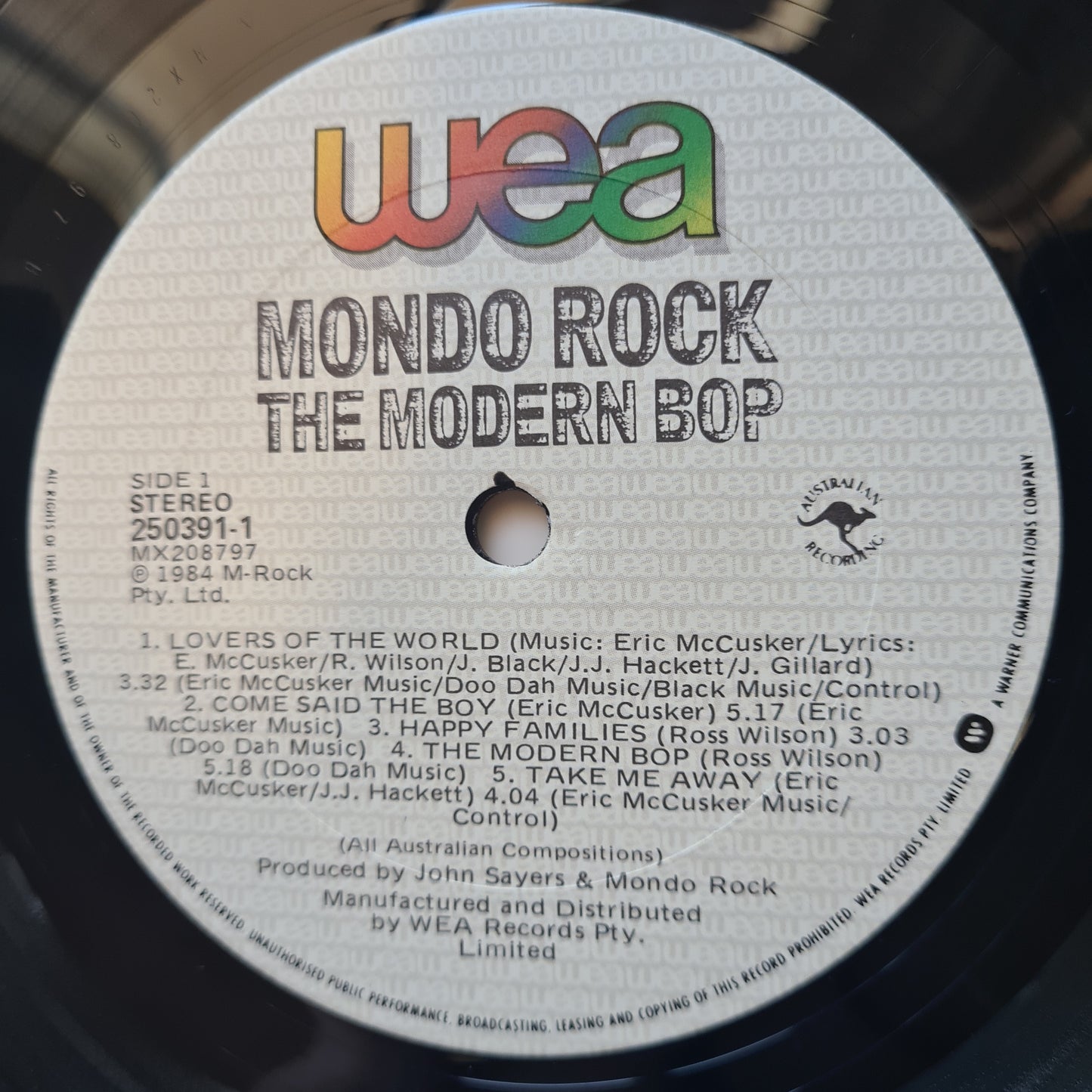 Mondo Rock – The Modern Bop - 1984 - Vinyl Record LP