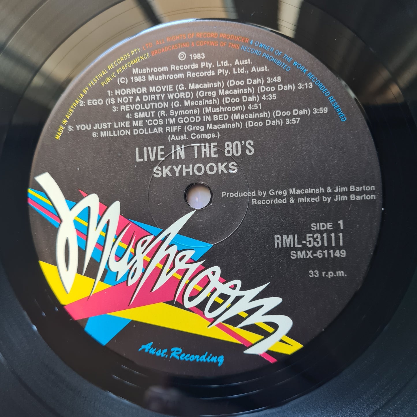 Skyhooks – Live In The 80's - 1983 - Vinyl Record LP