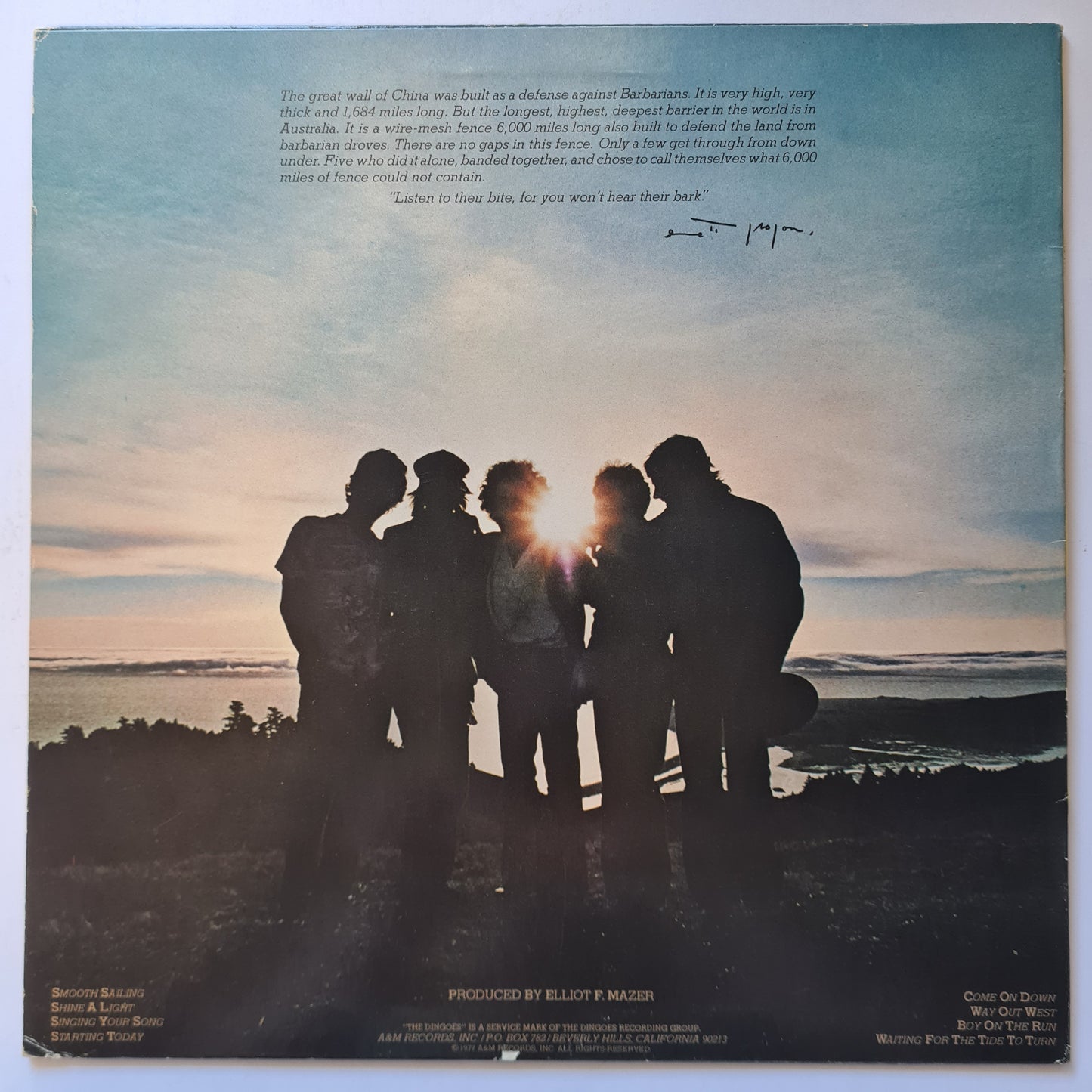 The Dingoes – Five Times The Sun - 1977 - Vinyl Record LP