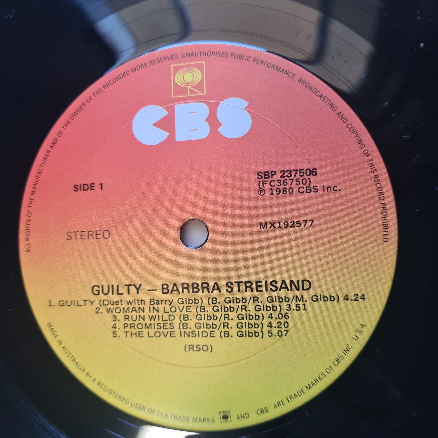 Barbara Streisand/ Barry Gibb – Guilty - 1980 (Gatefold) - Vinyl Record