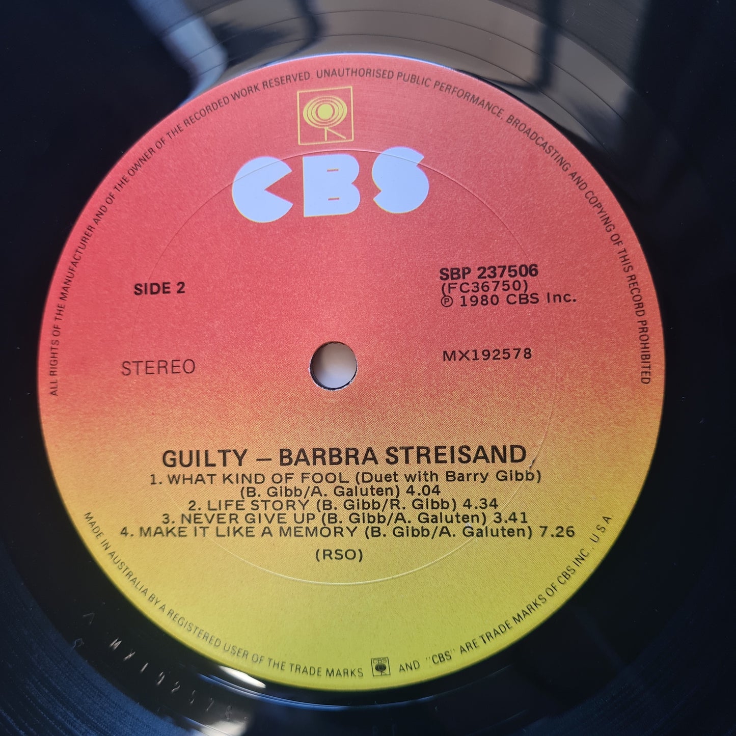 Barbara Streisand/ Barry Gibb – Guilty - 1980 (Gatefold) - Vinyl Record