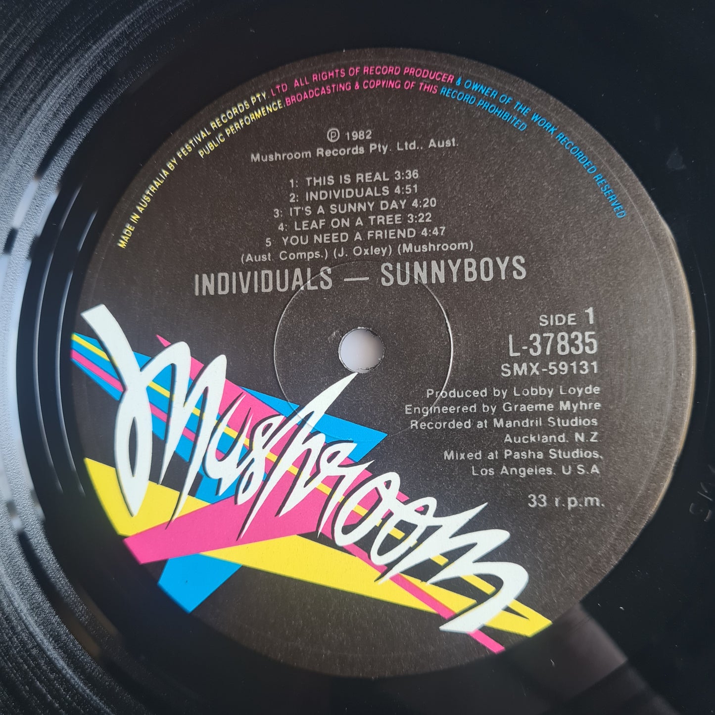 Sunnyboys – Individuals - 1982 - Vinyl Record LP