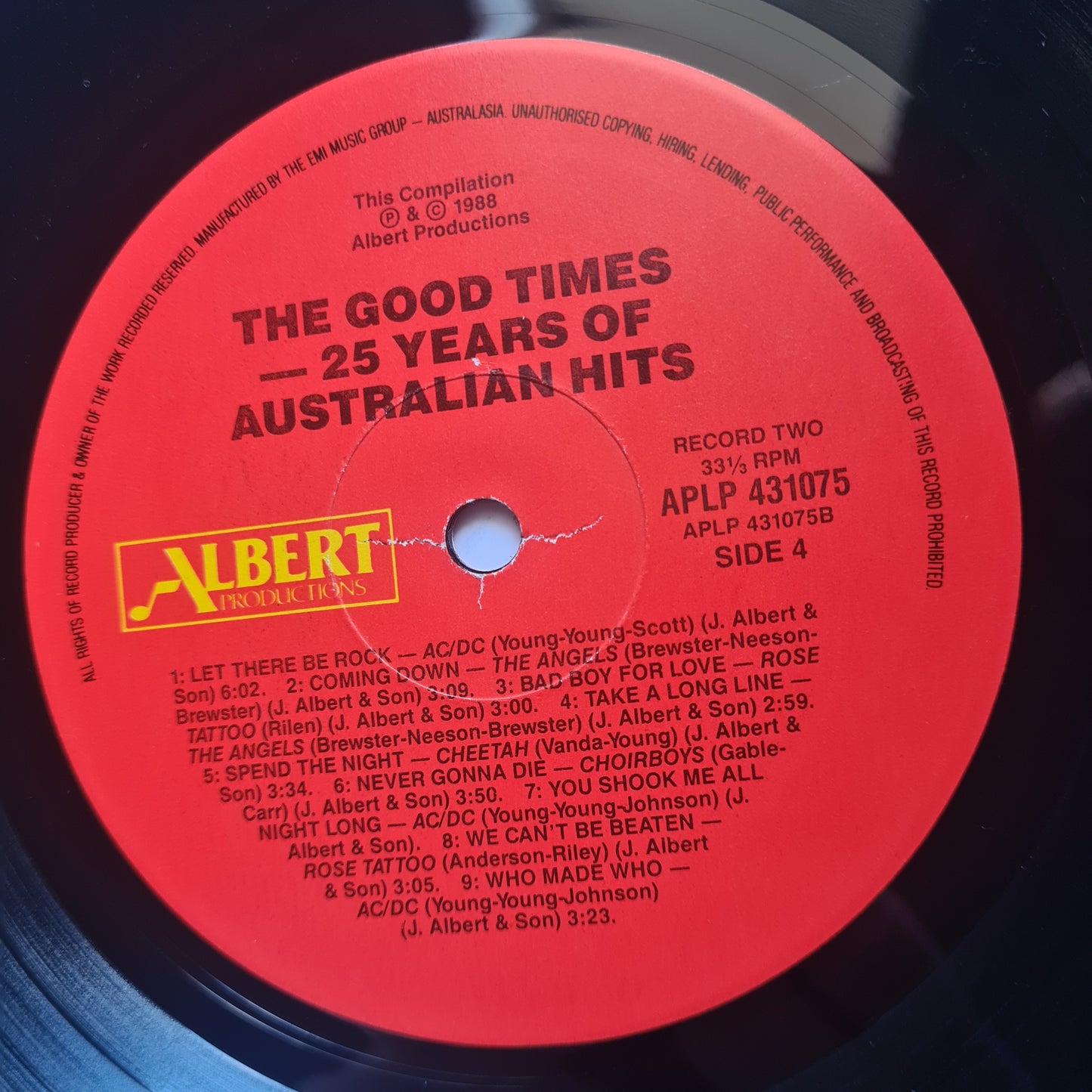 Various (AC/DC, Rose Tattoo, etc) – The Good Times/25 Years Of Australian Hits Albert Records - 1988 - 2LP Vinyl Record