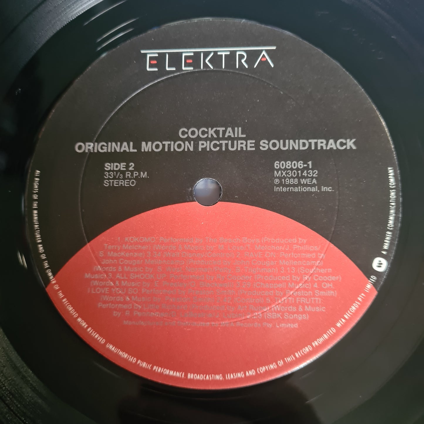 Cocktail – Original Soundtrack From The Motion Picture - 1988 - Vinyl Record LP