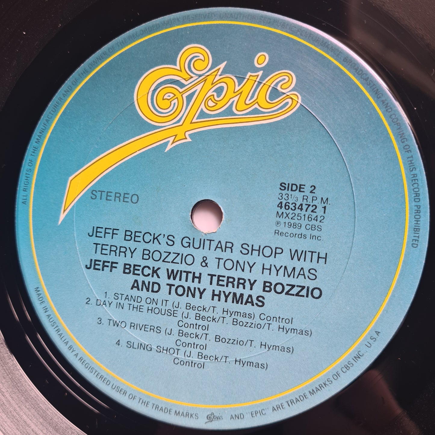 Jeff Beck with Terry Bozzio and Tony Hymas ‎ – Jeff Beck's Guitar Shop - 1989 - Vinyl Record LP