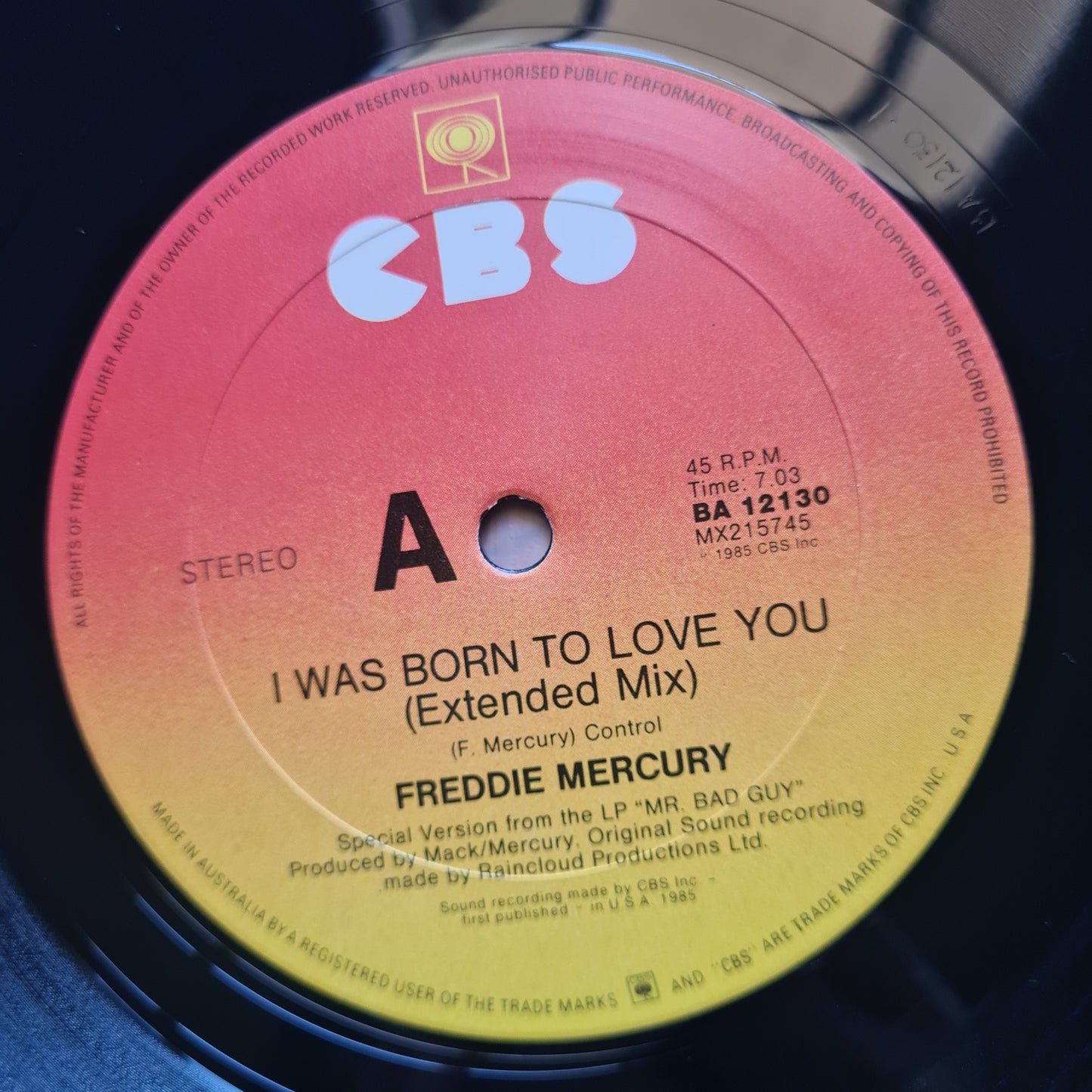 Freddy Mercury (Queen) – I Was Born To Love You - 1985 - Vinyl Record Maxi Single- Near Mint