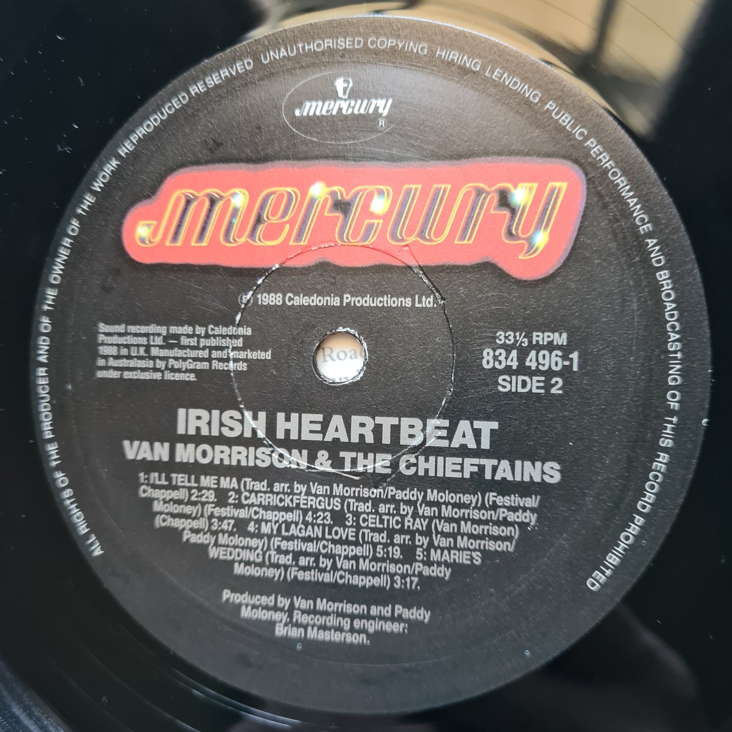 Van Morrison & The Chieftains  – Irish Heartbeat - 1988 - Vinyl Record LP