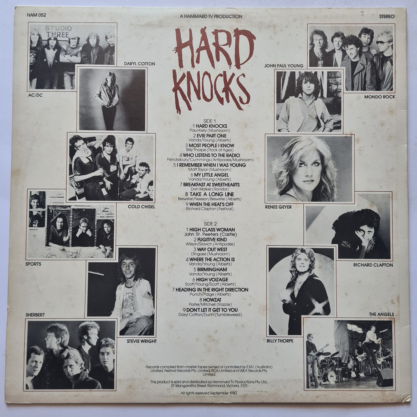 Various (AC/DC, Angels, etc) – Hard Knocks - 1980 - LP Vinyl Record