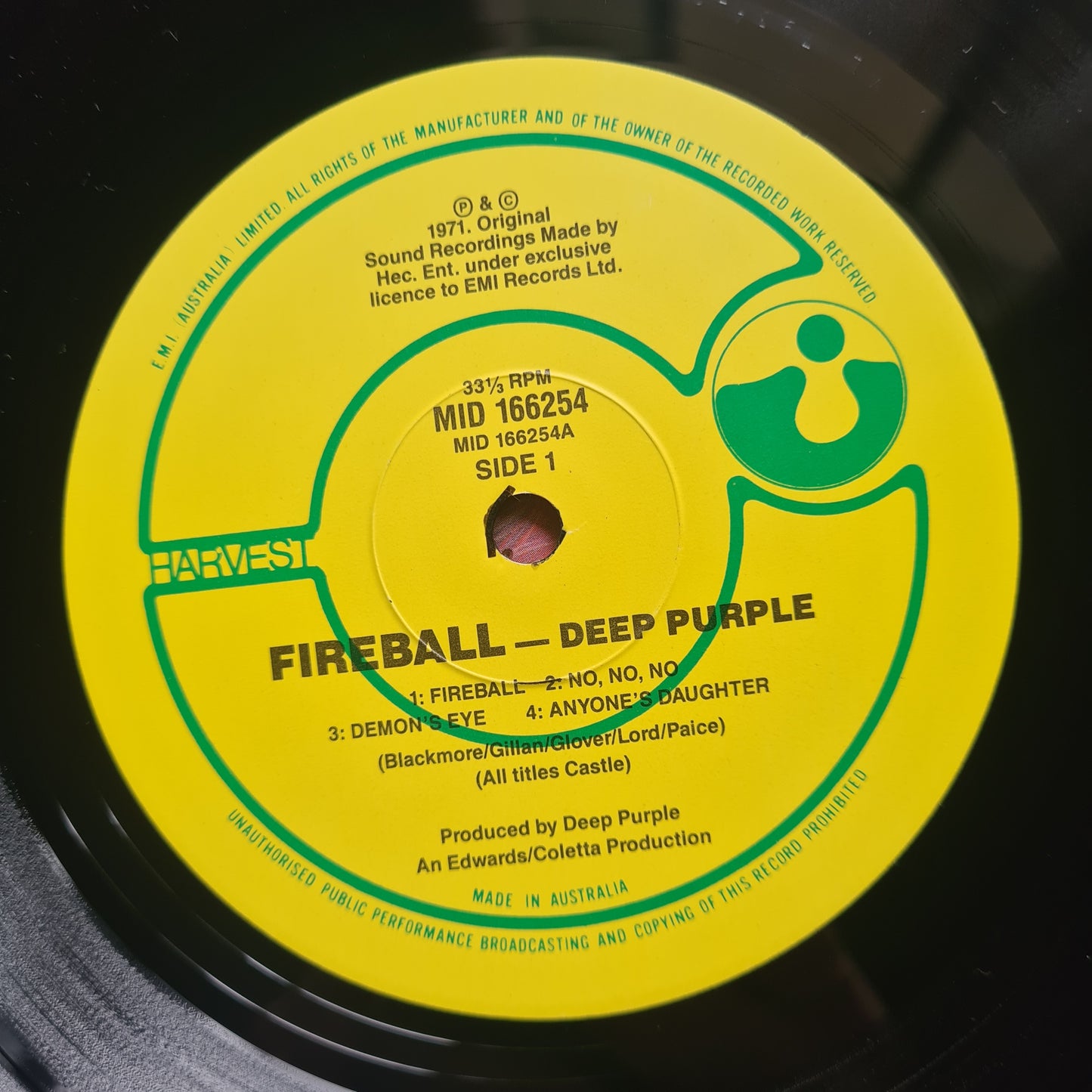 Deep Purple – Fireball - 1971 (1989 Australian Pressing) - Vinyl Record LP (Rare Pressing)