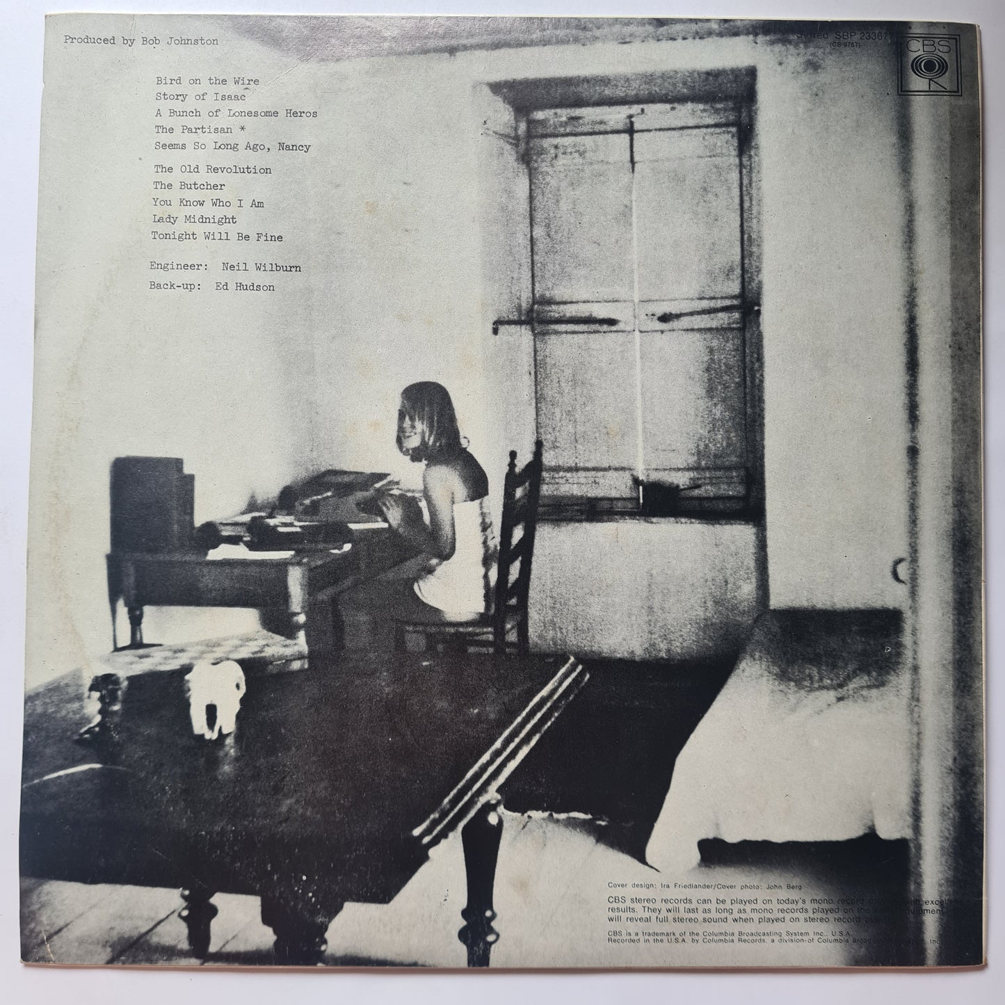 Leonard Cohen – Songs From A Room - 1969 - Vinyl Record LP