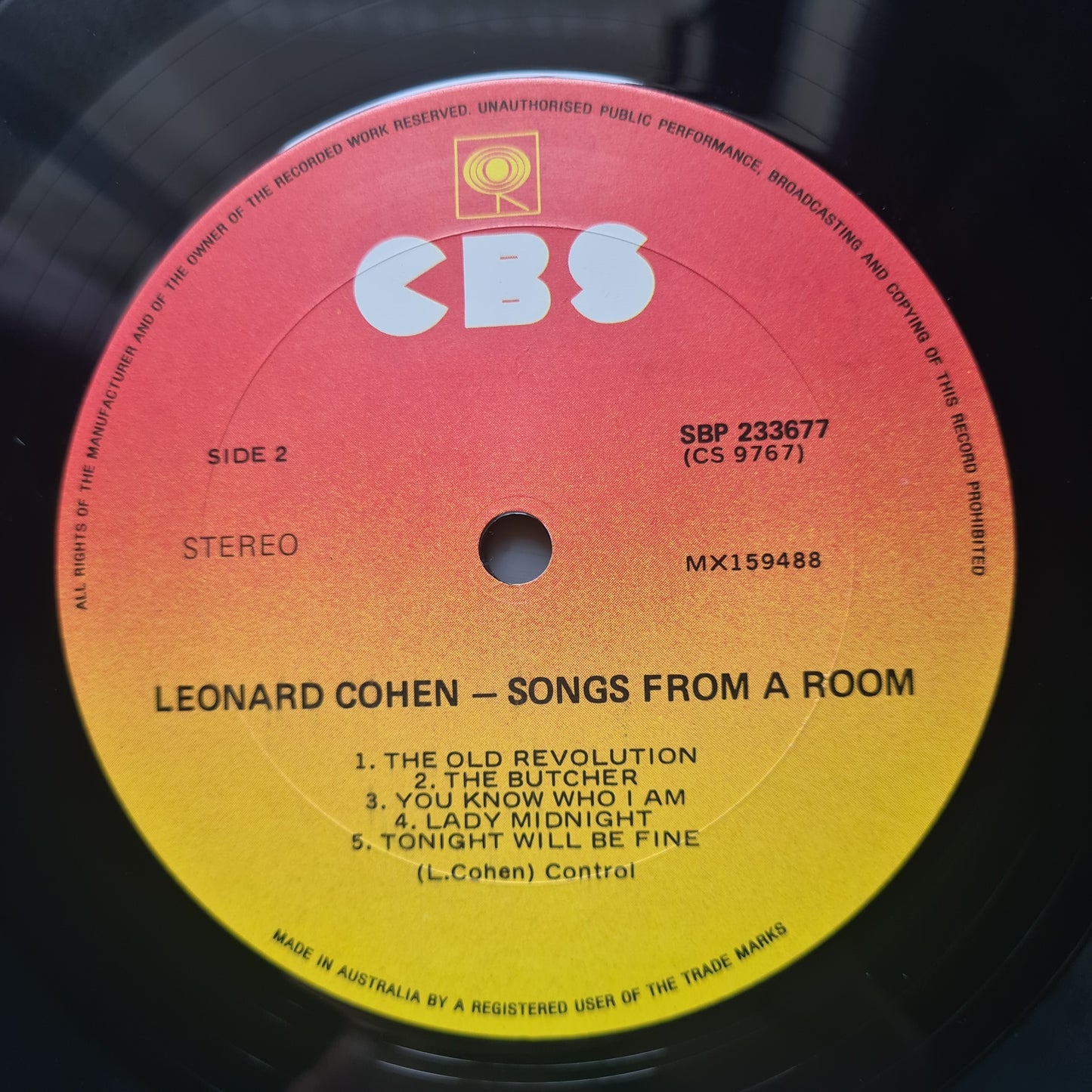 Leonard Cohen – Songs From A Room - 1969 - Vinyl Record LP