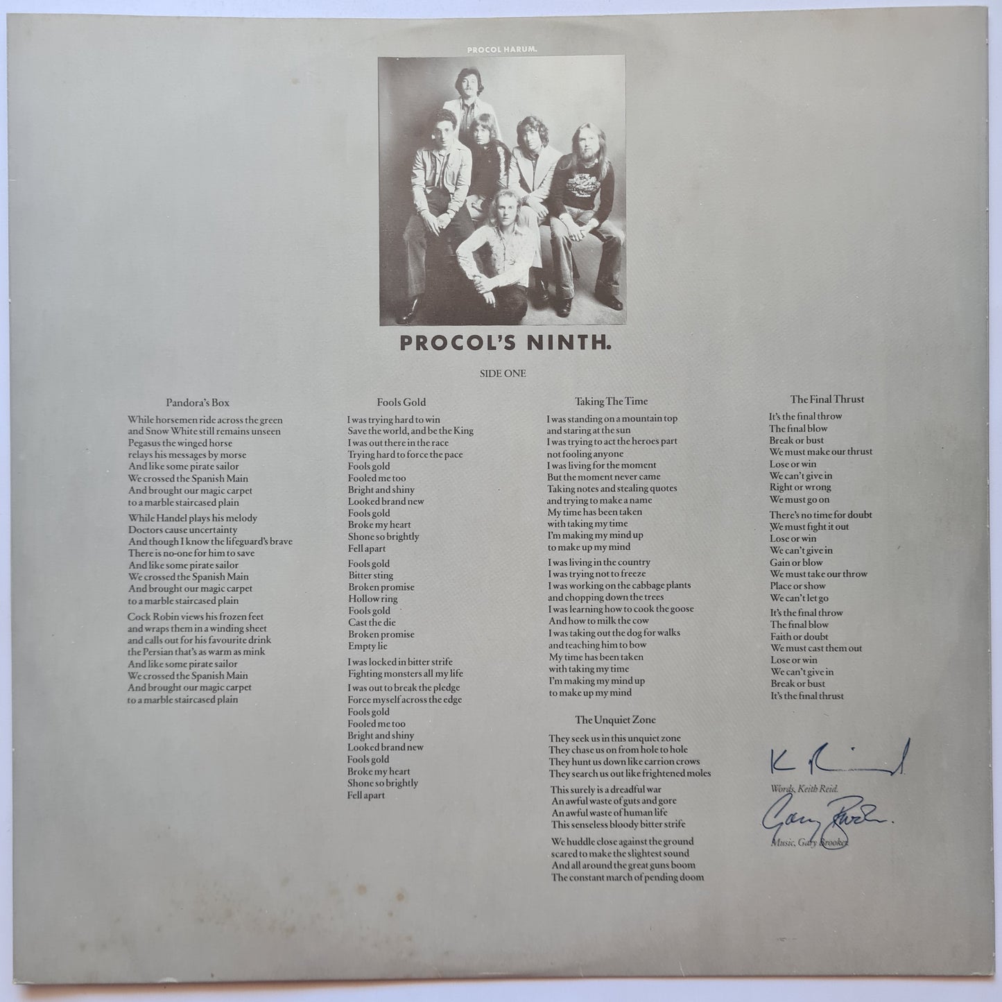 Procol Harum – Procol's Ninth - 1975 - Vinyl Record LP (Near Mint)