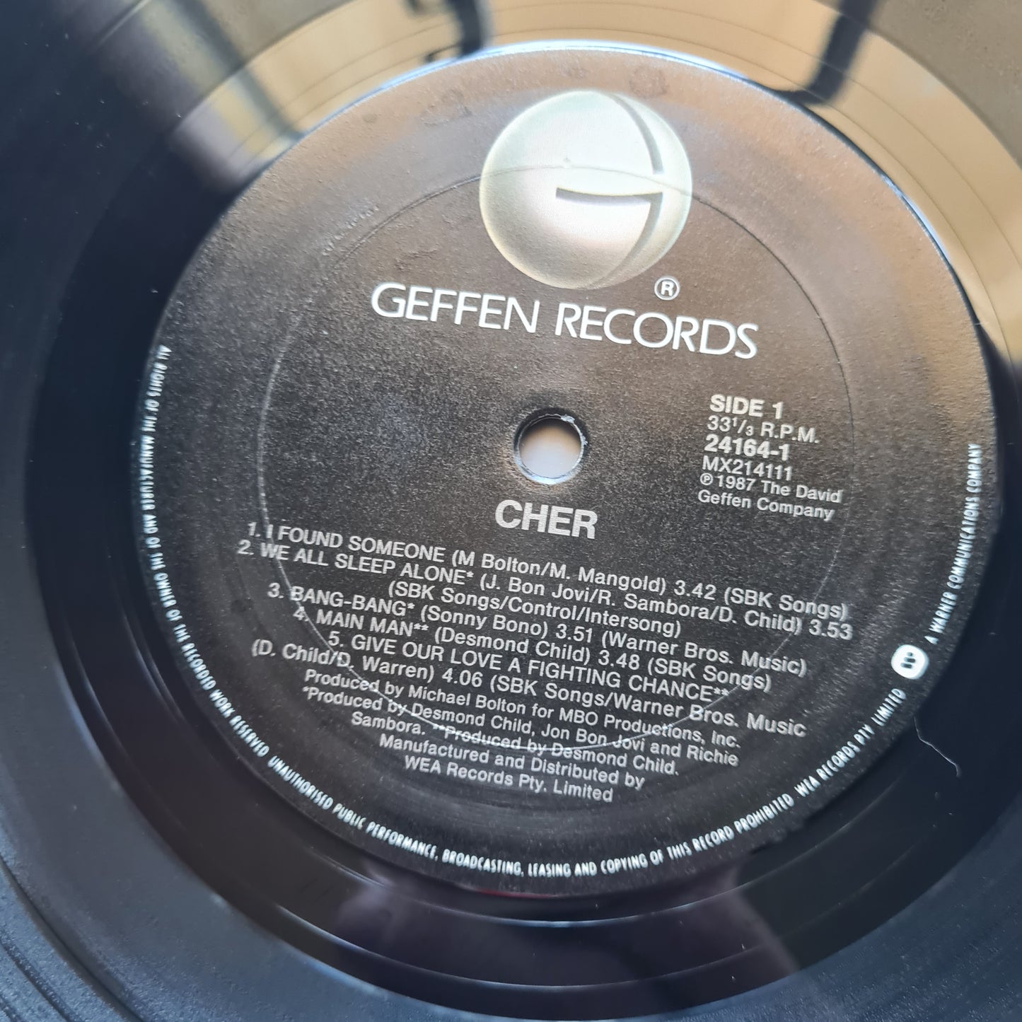 Cher – Cher - 1987 - Vinyl Record LP