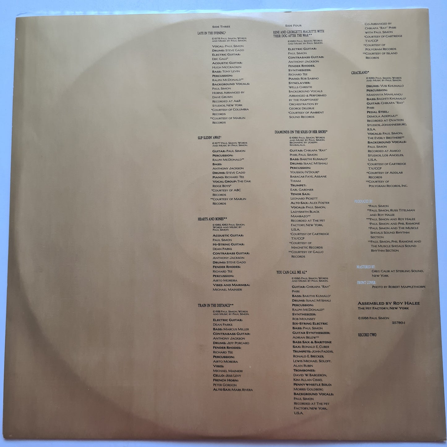 Paul Simon – Negotiations And Love Songs (1971-1986) - 1988 - Vinyl Record 2 LP (Greatest Hits)