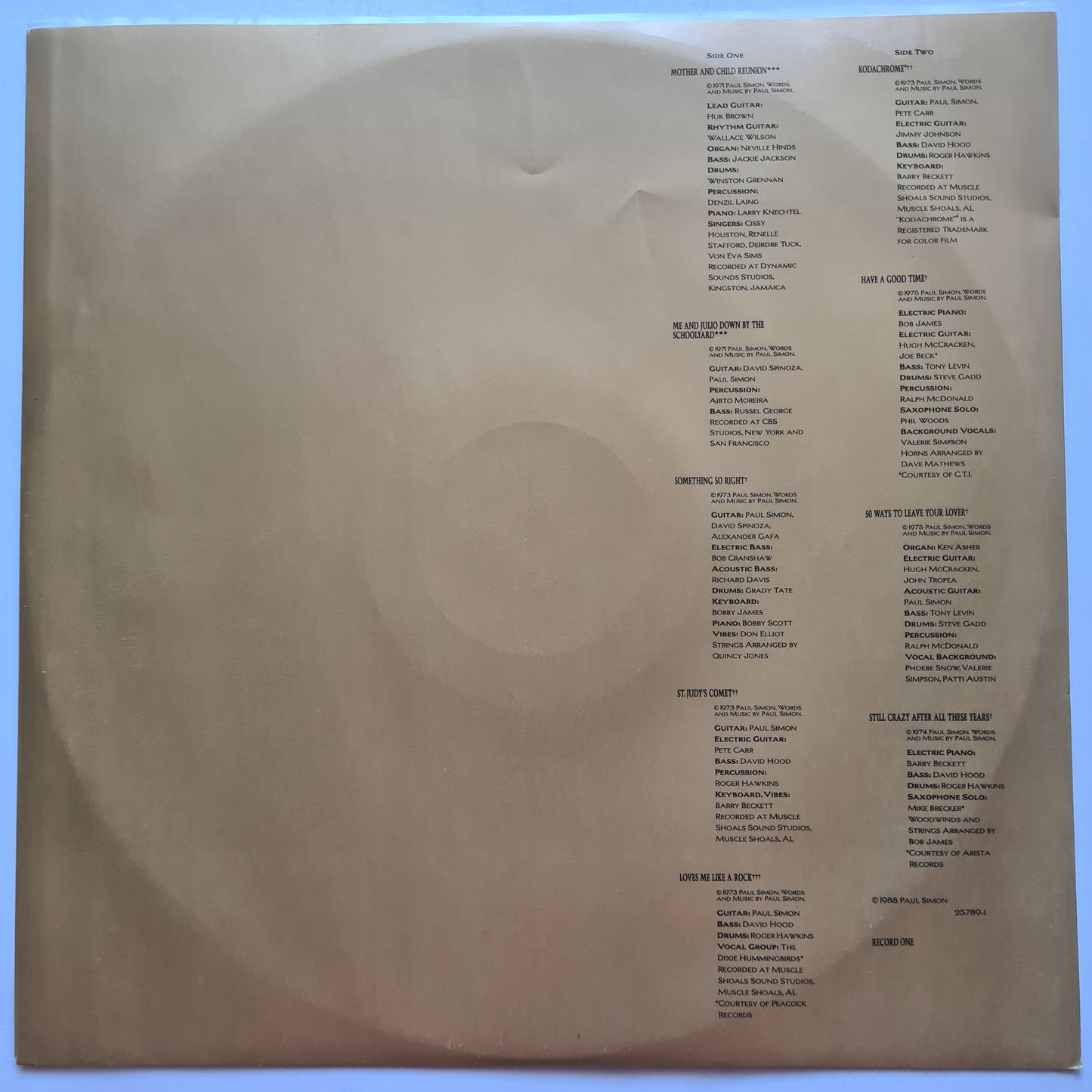 Paul Simon – Negotiations And Love Songs (1971-1986) - 1988 - Vinyl Record 2 LP (Greatest Hits)