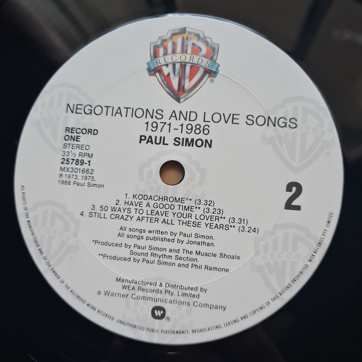 Paul Simon – Negotiations And Love Songs (1971-1986) - 1988 - Vinyl Record 2 LP (Greatest Hits)