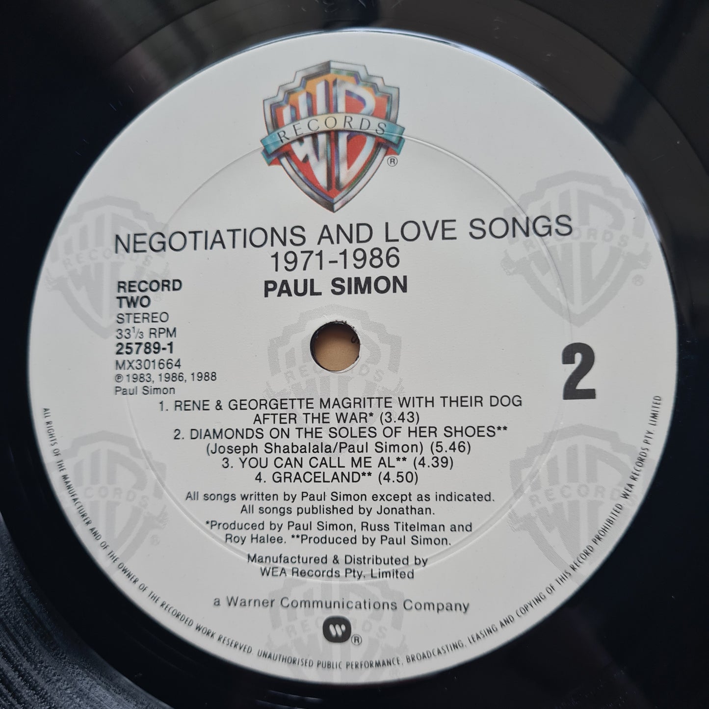 Paul Simon – Negotiations And Love Songs (1971-1986) - 1988 - Vinyl Record 2 LP (Greatest Hits)