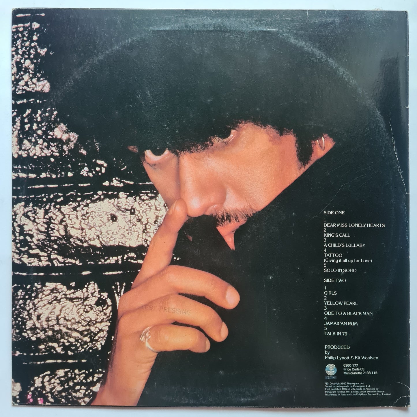 Phil Lynott (Thin Lizzy) – Solo in Soho - 1980 - Vinyl Record LP