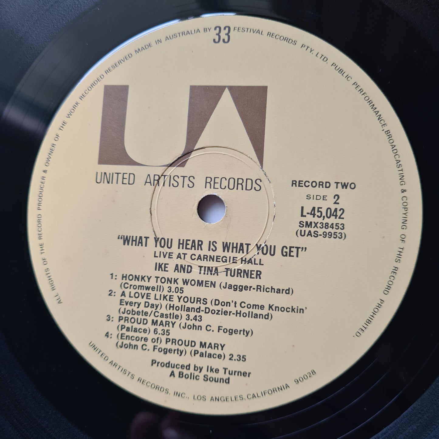 Ike & Tina Turner ‎– "What You Hear Is What You Get" - Live At Carnegie Hall - 1971 - Vinyl Record 2LP