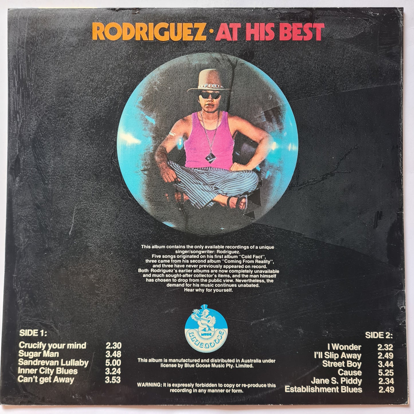 Rodriguez – At His Best - 1977 (Australian Pressing) - Vinyl Record LP