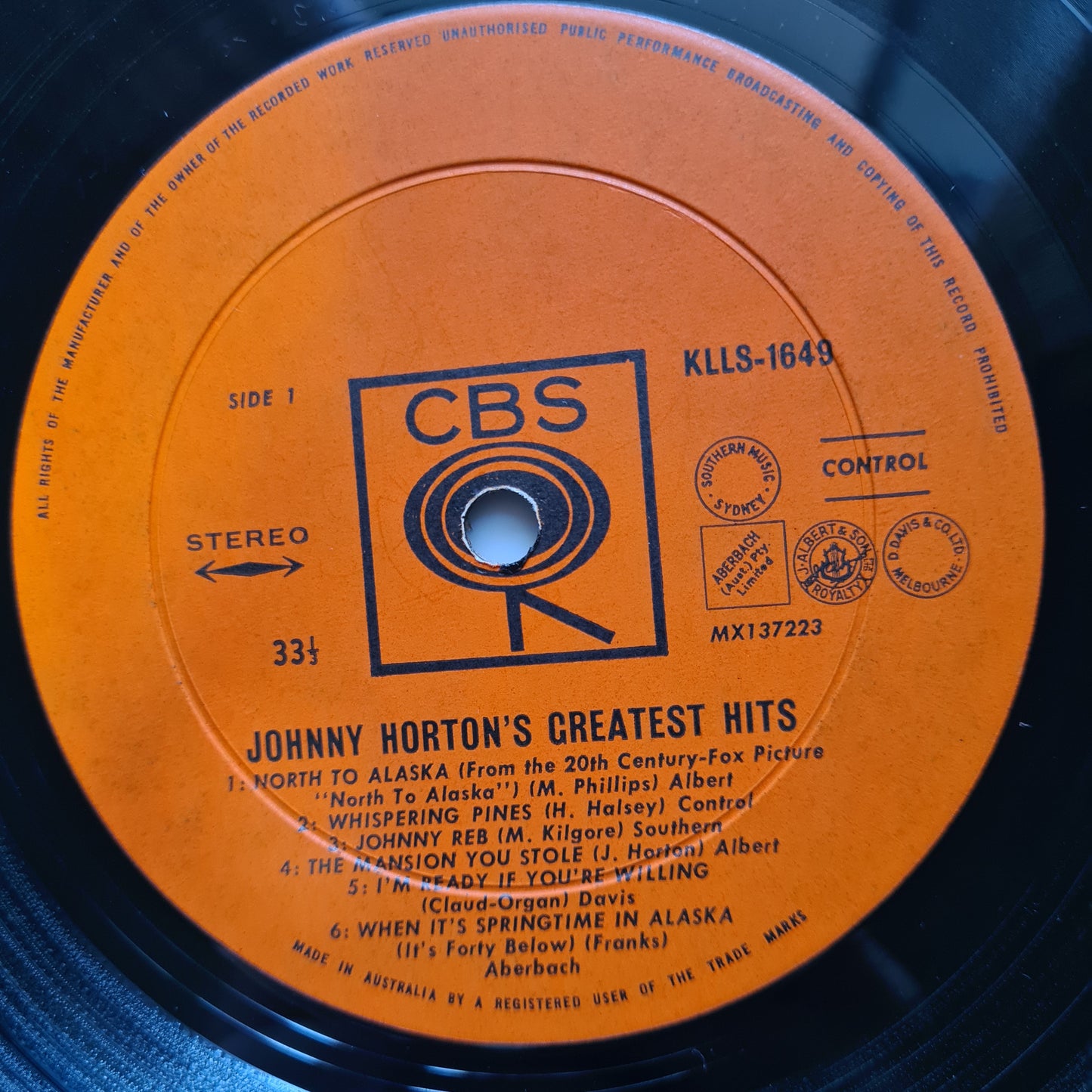 Johnny Horton – Greatest Hits - 1961 - Vinyl Record LP