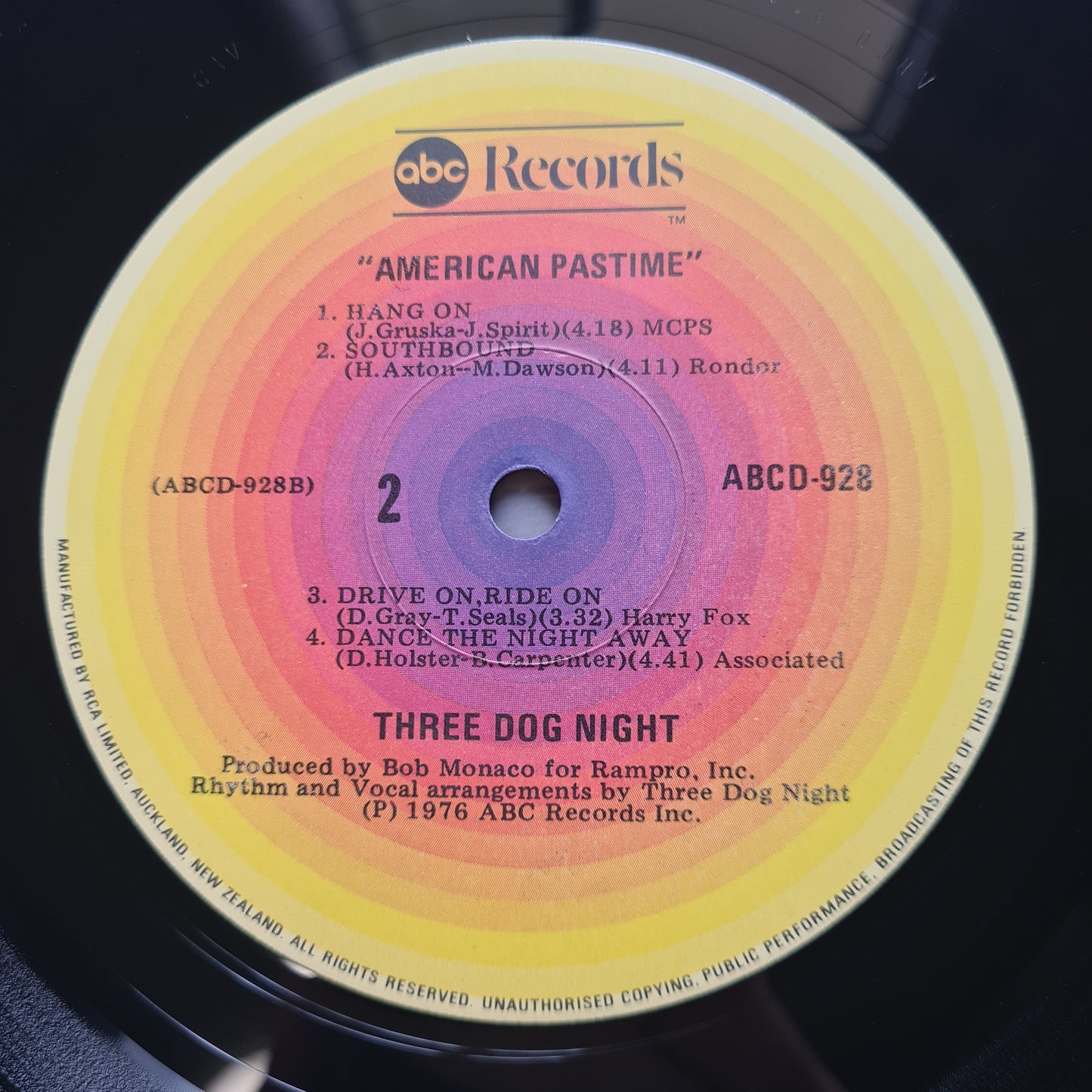 Three Dog Night – American Pastime - 1976 (Near Mint New Zealand Pressing) - Vinyl Record LP