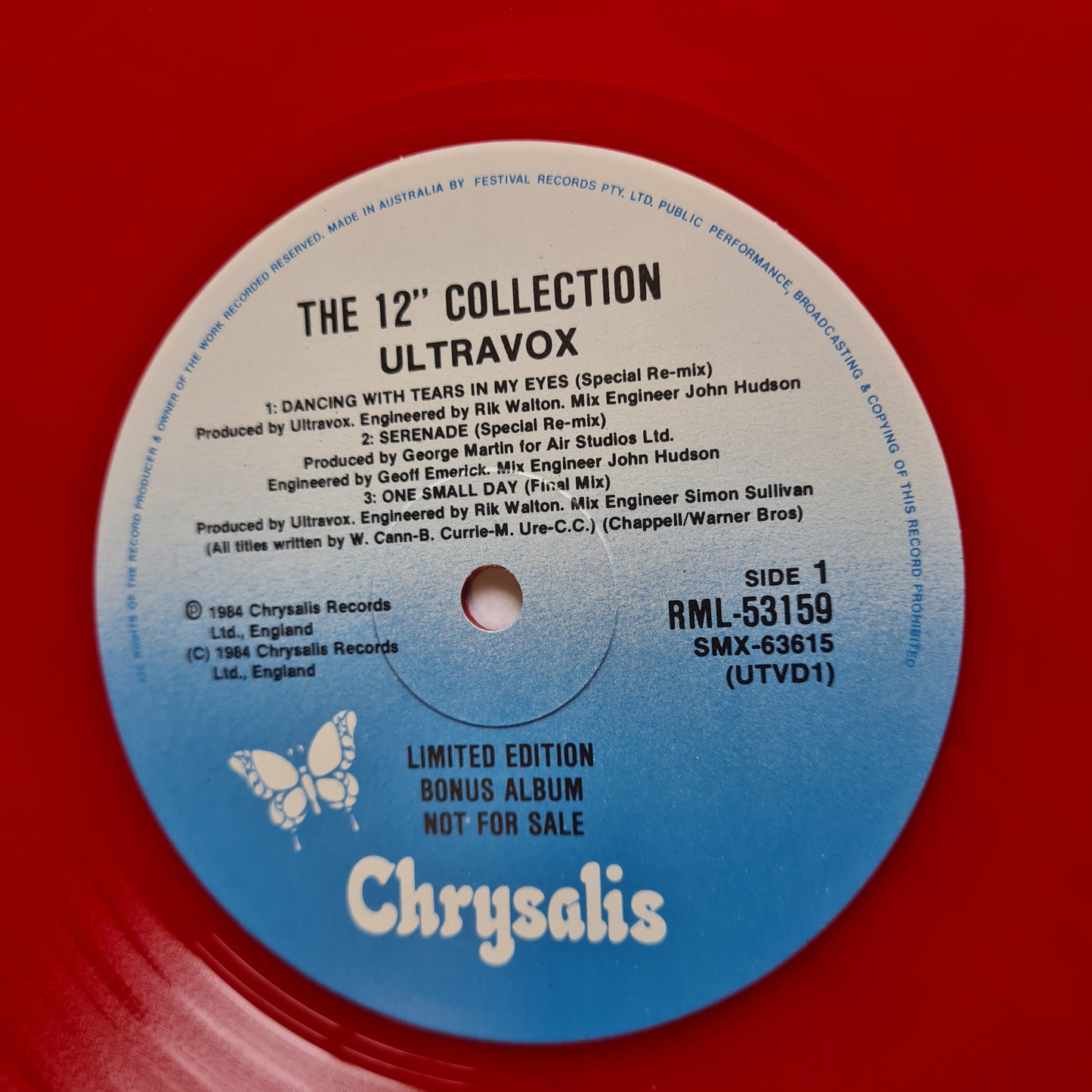 Ultravox – The Collection - 1984 - Vinyl Record LP (with Limited Edition, Red Vinyl  12"mixes)