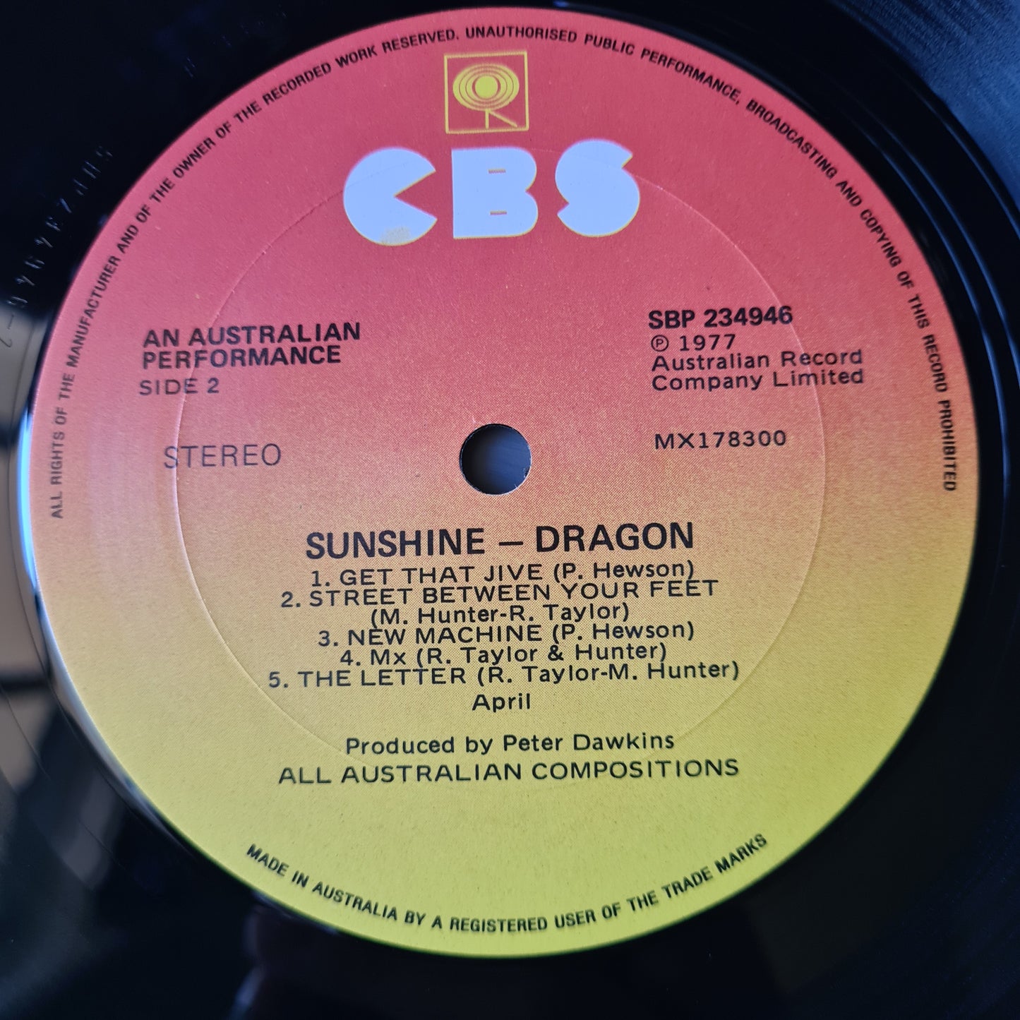 Dragon  – Sunshine - 1977 - Vinyl Record LP