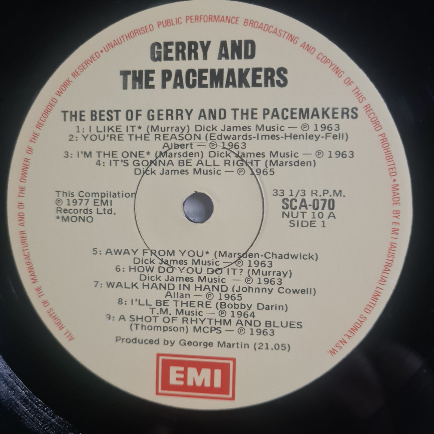 Gerry & The Pacemakers– The Best of Gerry & The Pacemakers- 1977 - Vinyl Record LP