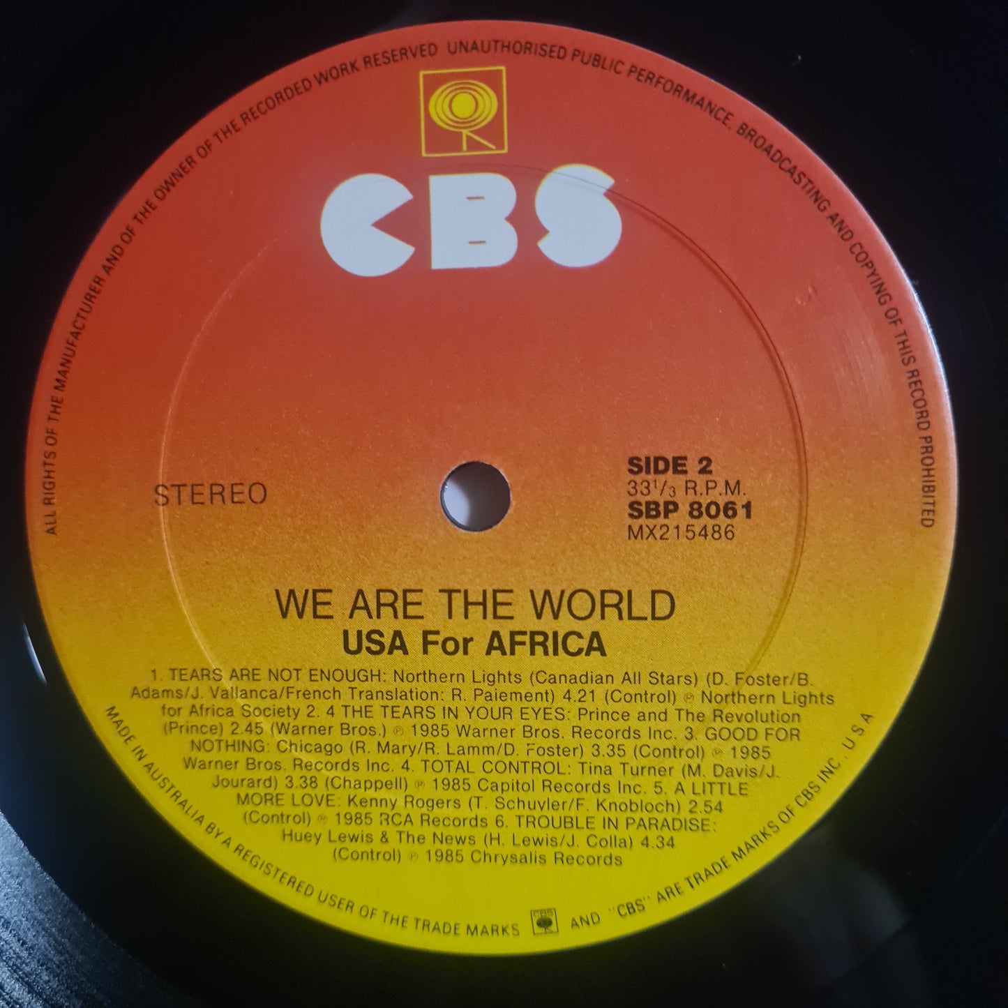 Various: USA For Africa – We Are The World - 1985 - Vinyl Record LP (Springsteen, Prince, Tina Turner, Huey Lewis, etc) (Copy)