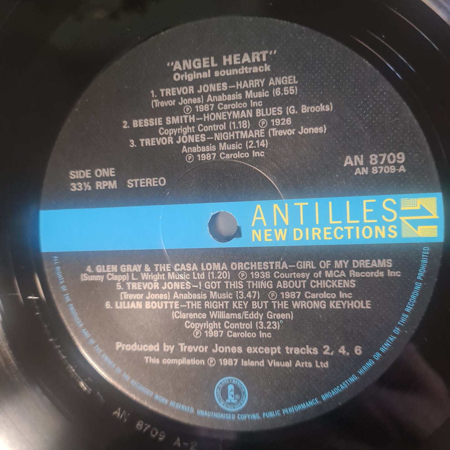 Various - Angel Heart (Original Motion Picture Soundtrack)- 1988 - Vinyl Record LP