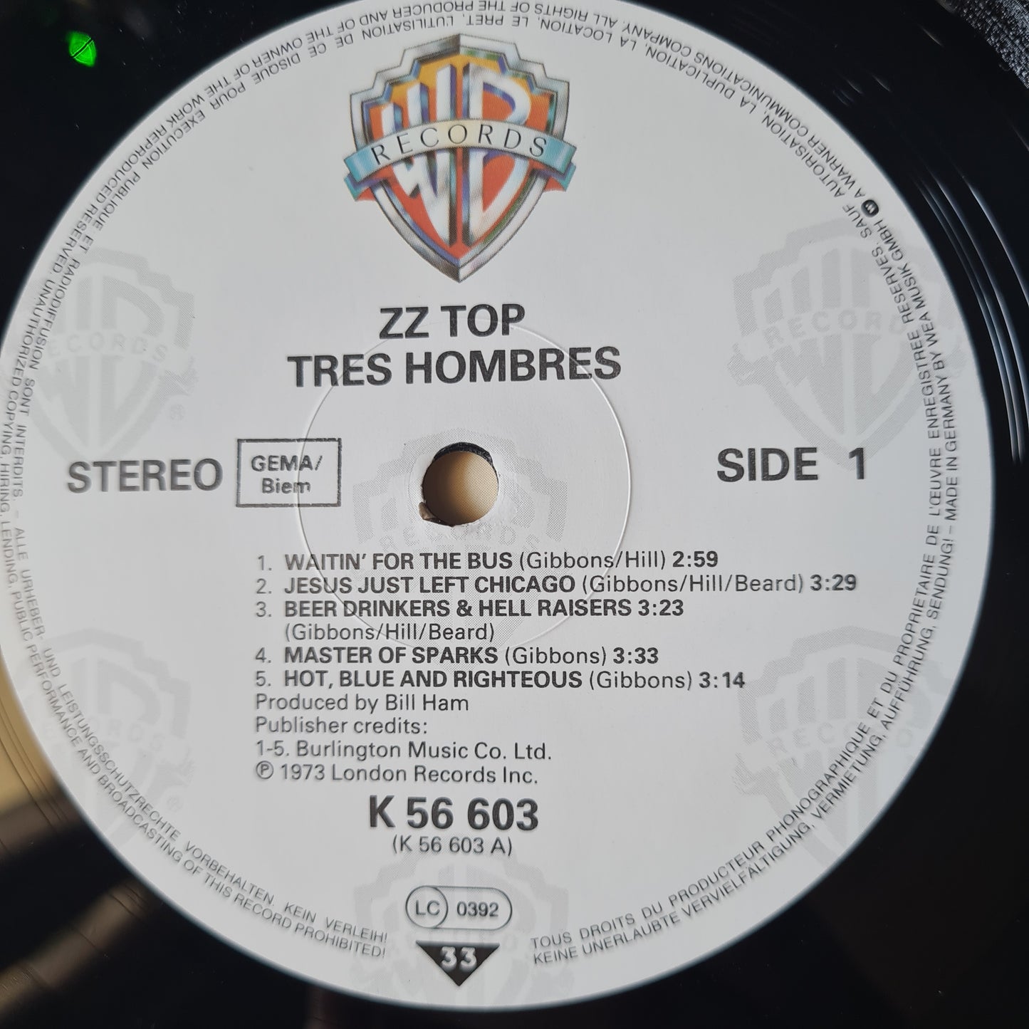 ZZ Top – Tres Hombres - 1973 (1981 German Pressing) - Vinyl Record LP (near mint)