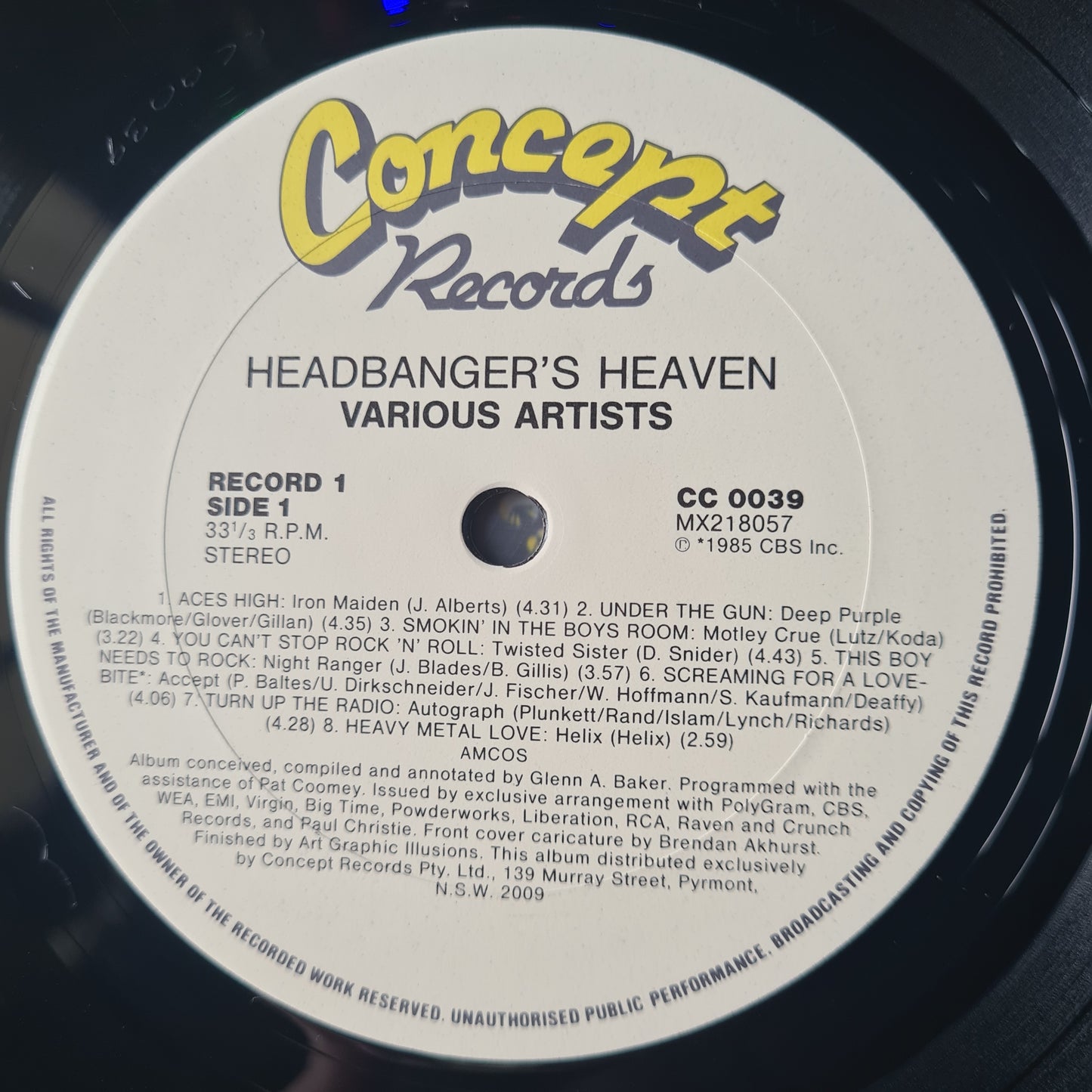 Various (KISS, Motley, Maiden, Rainbow, Sabbath, etc) – Headbanger's Heaven - 1986 - Vinyl Record (2LP Glam Rock Compilation)