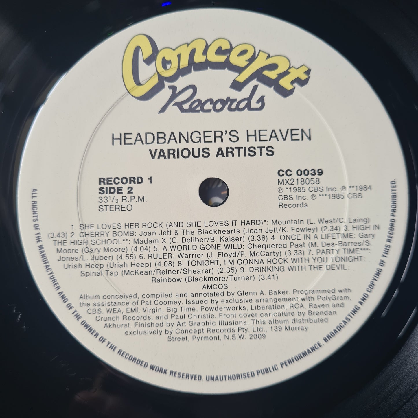 Various (KISS, Motley, Maiden, Rainbow, Sabbath, etc) – Headbanger's Heaven - 1986 - Vinyl Record (2LP Glam Rock Compilation)