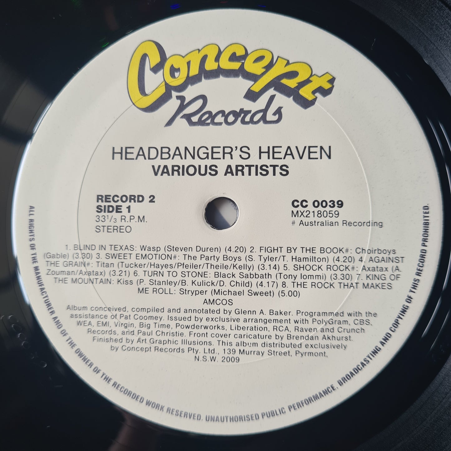 Various (KISS, Motley, Maiden, Rainbow, Sabbath, etc) – Headbanger's Heaven - 1986 - Vinyl Record (2LP Glam Rock Compilation)