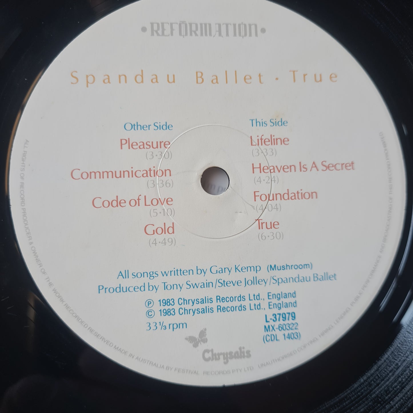 Spandau Ballet – True - 1983 - Vinyl Record LP