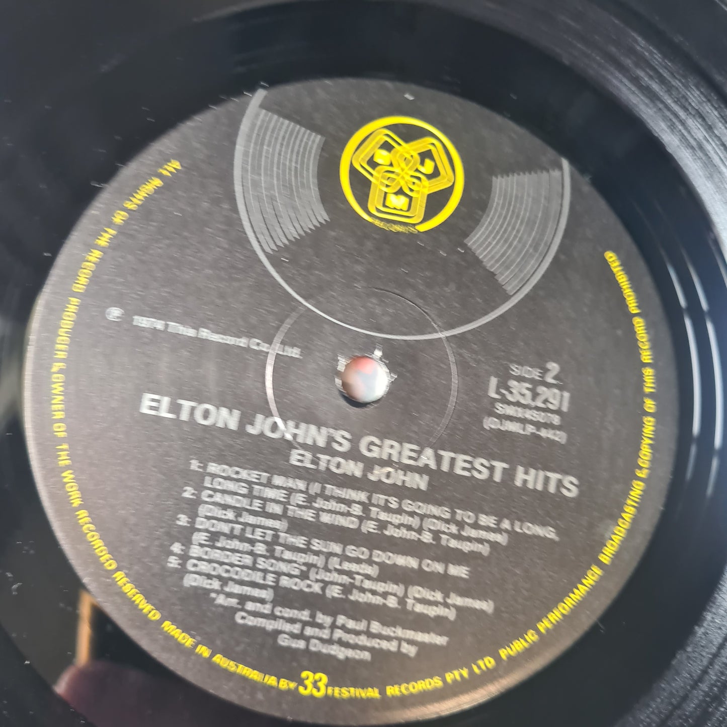 Elton John – Greatest Hits - 1974 - Vinyl Record LP