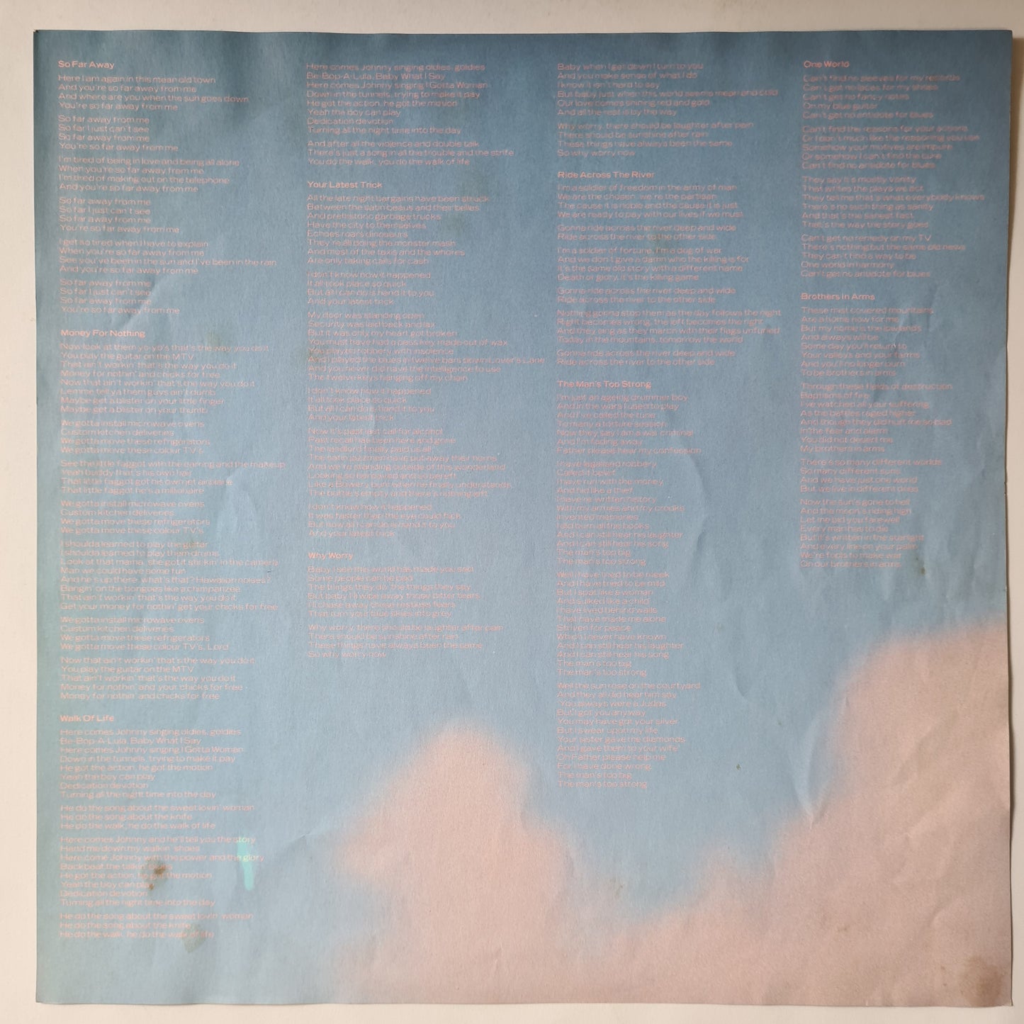 Dire Straits – Brothers In Arms - 1985 - Vinyl Record LP