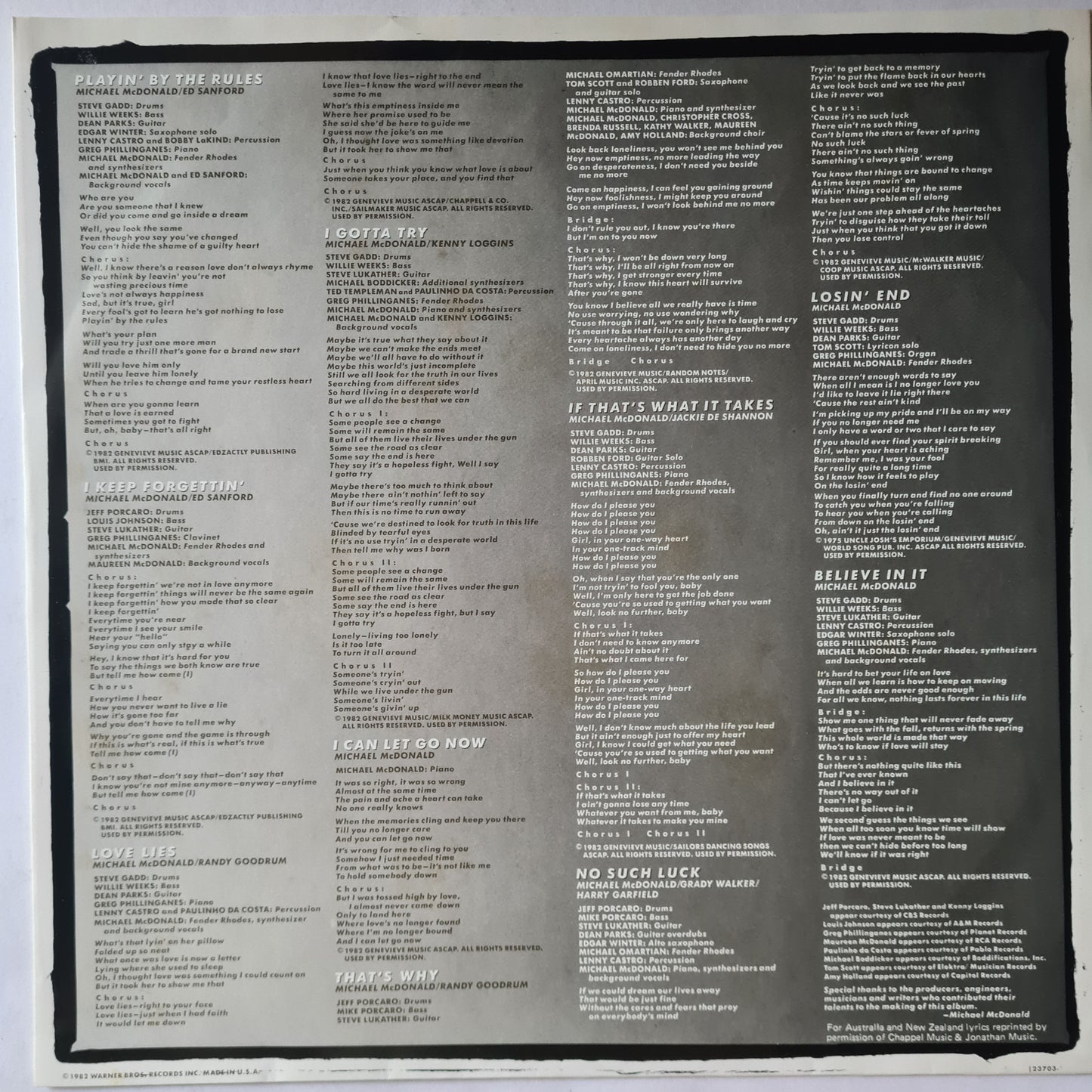 Michael McDonald (Doobie Brothers) – If Thats What It Takes - 1982 - Vinyl Record LP