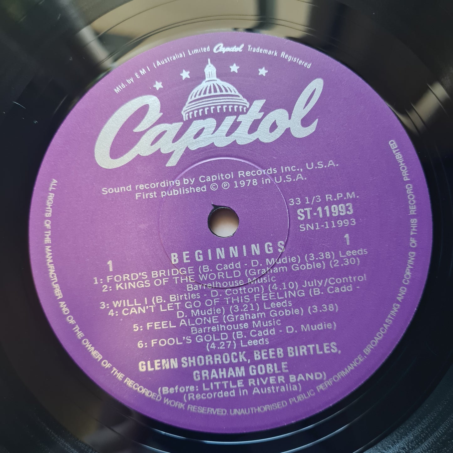 Glenn Shorrock • Beeb Birtles • Graham Goble  – Beginnings - 1978 - Vinyl Record LP (near mint)