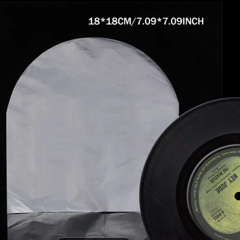 100 Pack- Durable 7" Inner Record Sleeves for 45 Singles