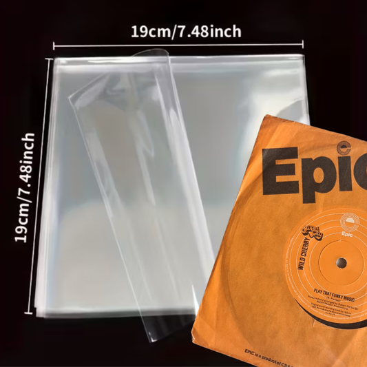 50 Pack- Glossy Crystal 7" Outer Record Sleeves