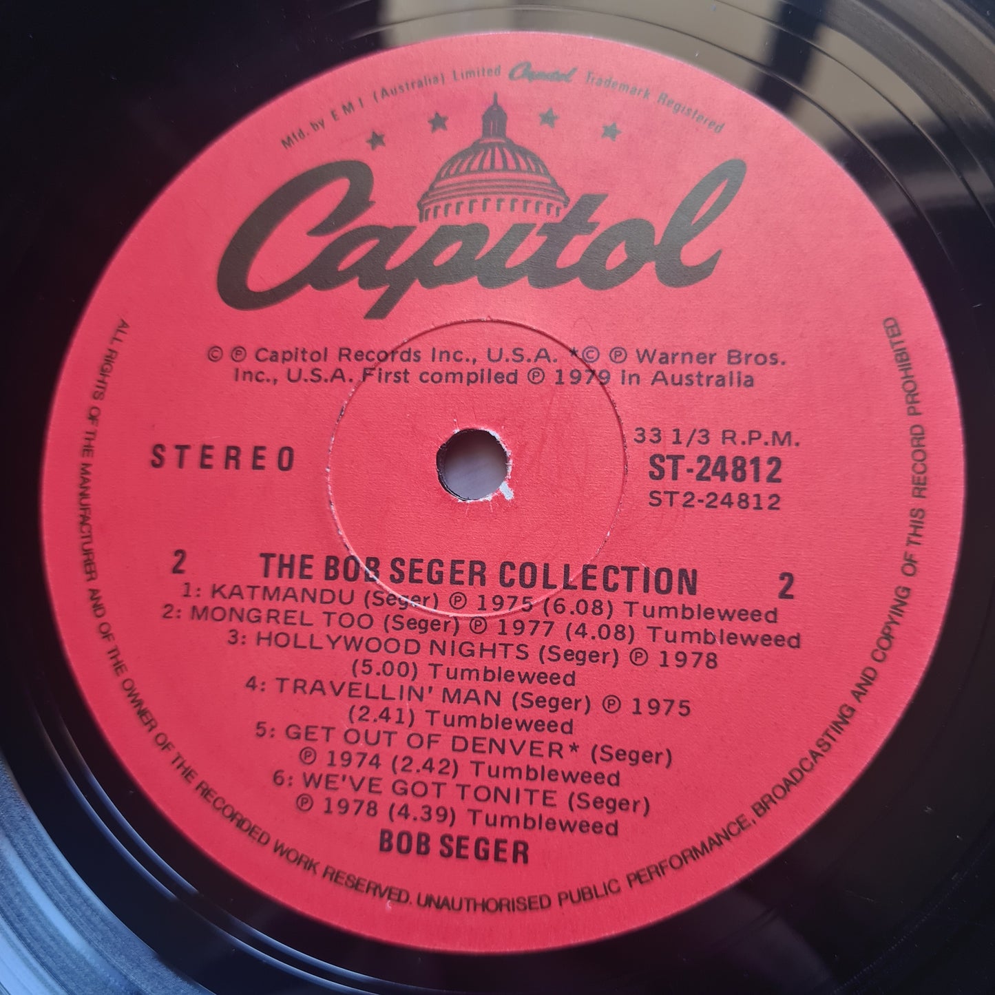 Bob Seger – The Bob Seger Collection (Greatest Hits) - 1979 - Vinyl Record LP