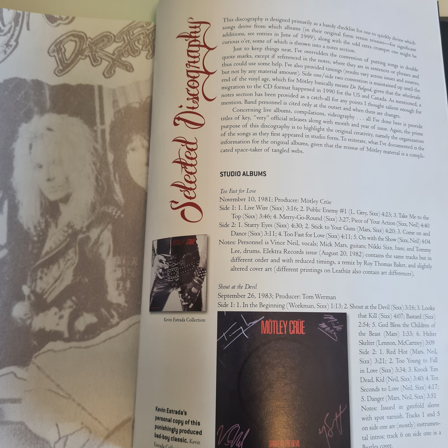 KICKSTART MY HEART - A MOTLEY CRUE DAY BY DAY - HARDCOVER BOOK - GLAM ROCK