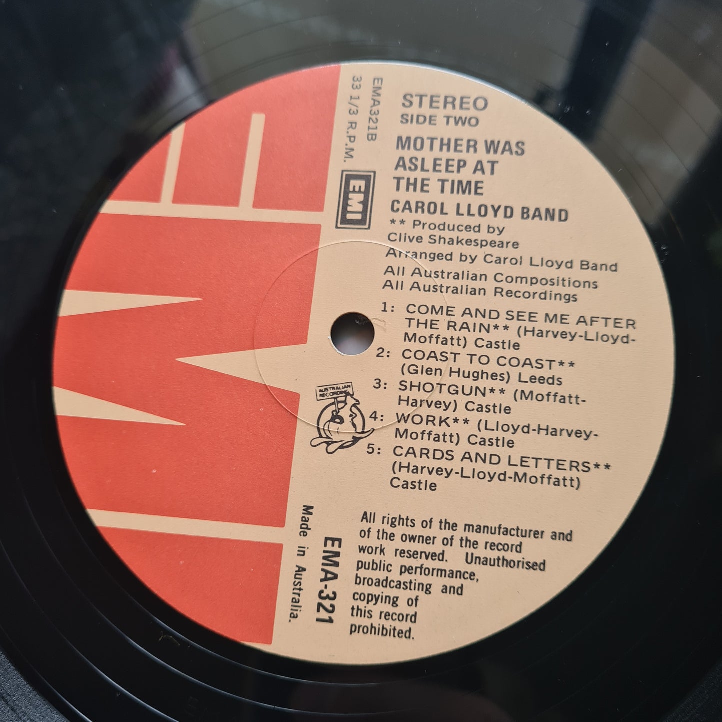 Carol Lloyd Band – Mother Was Asleep At The Time - 1976 - Vinyl Record LP Gatefold