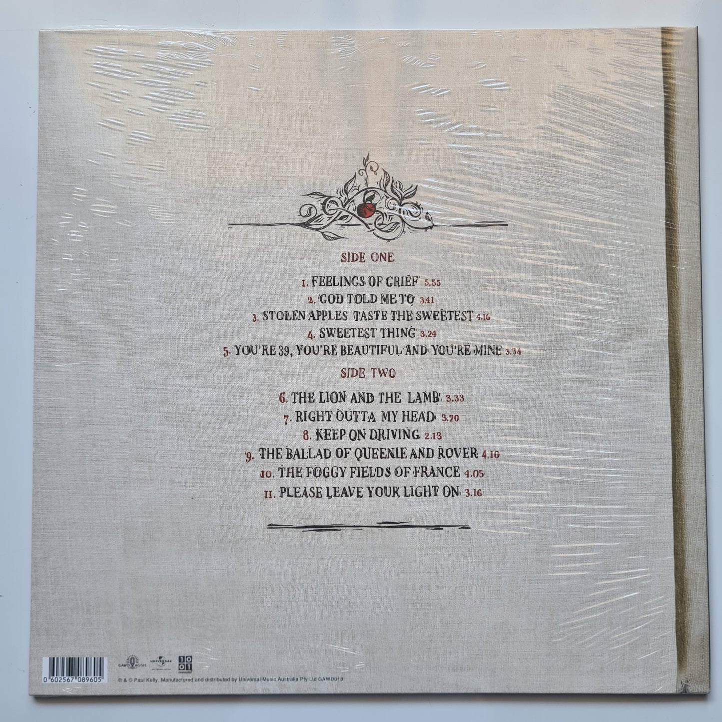 Paul Kelly – Stolen Apples - 2007 (2019 Pressing) - Vinyl Record LP (Brand new sealed)