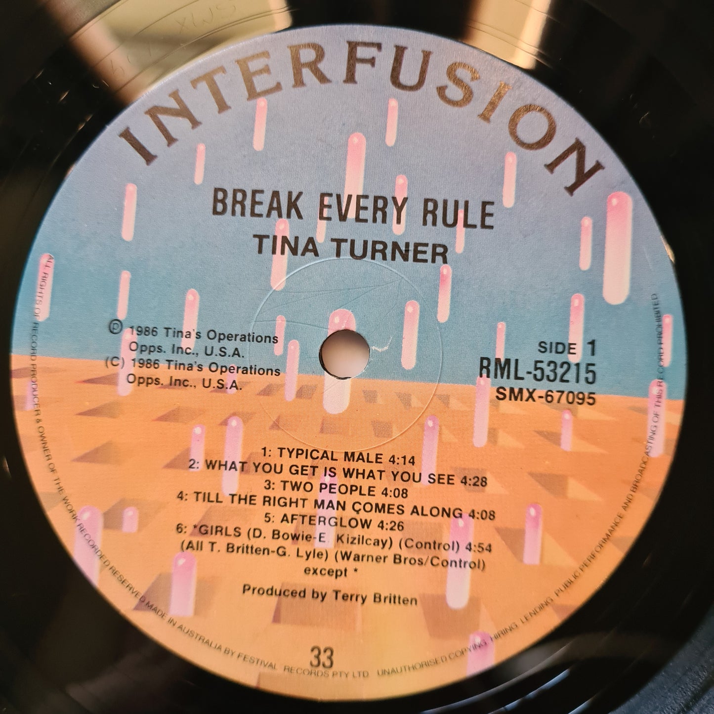Tina Turner – Break Every Rule - 1986 - Vinyl Record LP