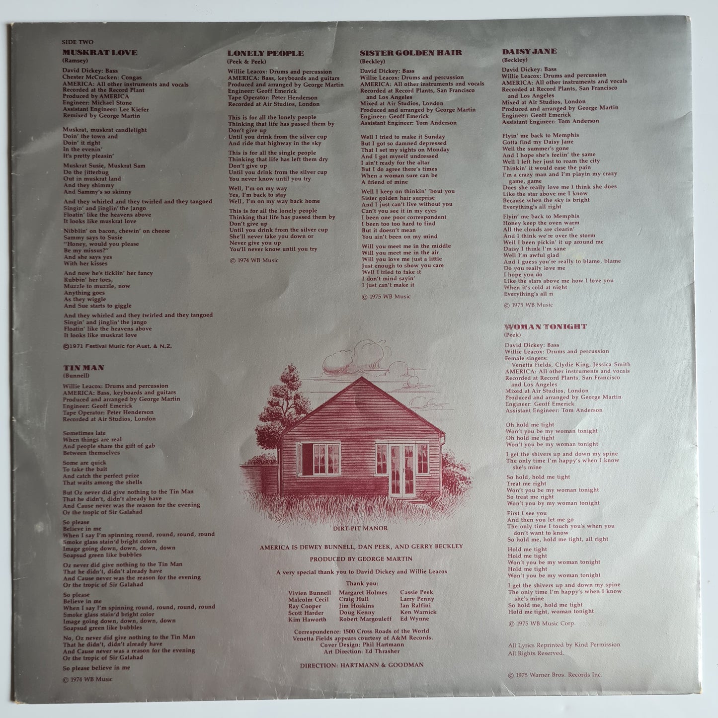 America – History: America's Greatest Hits - 1975 - Vinyl Record LP