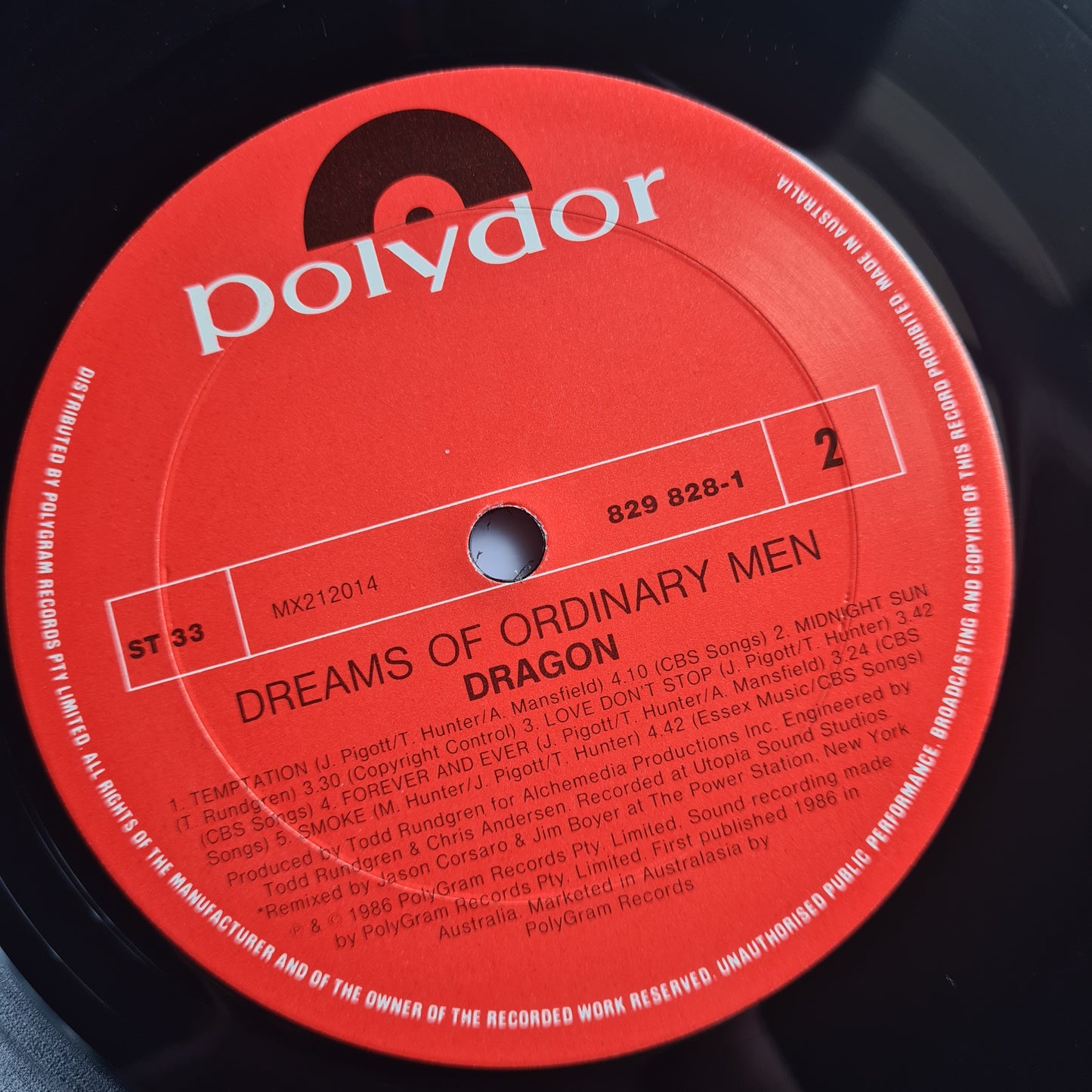 Dragon – Dreams Of Ordinary Men - 1986 - Vinyl Record LP (EX)
