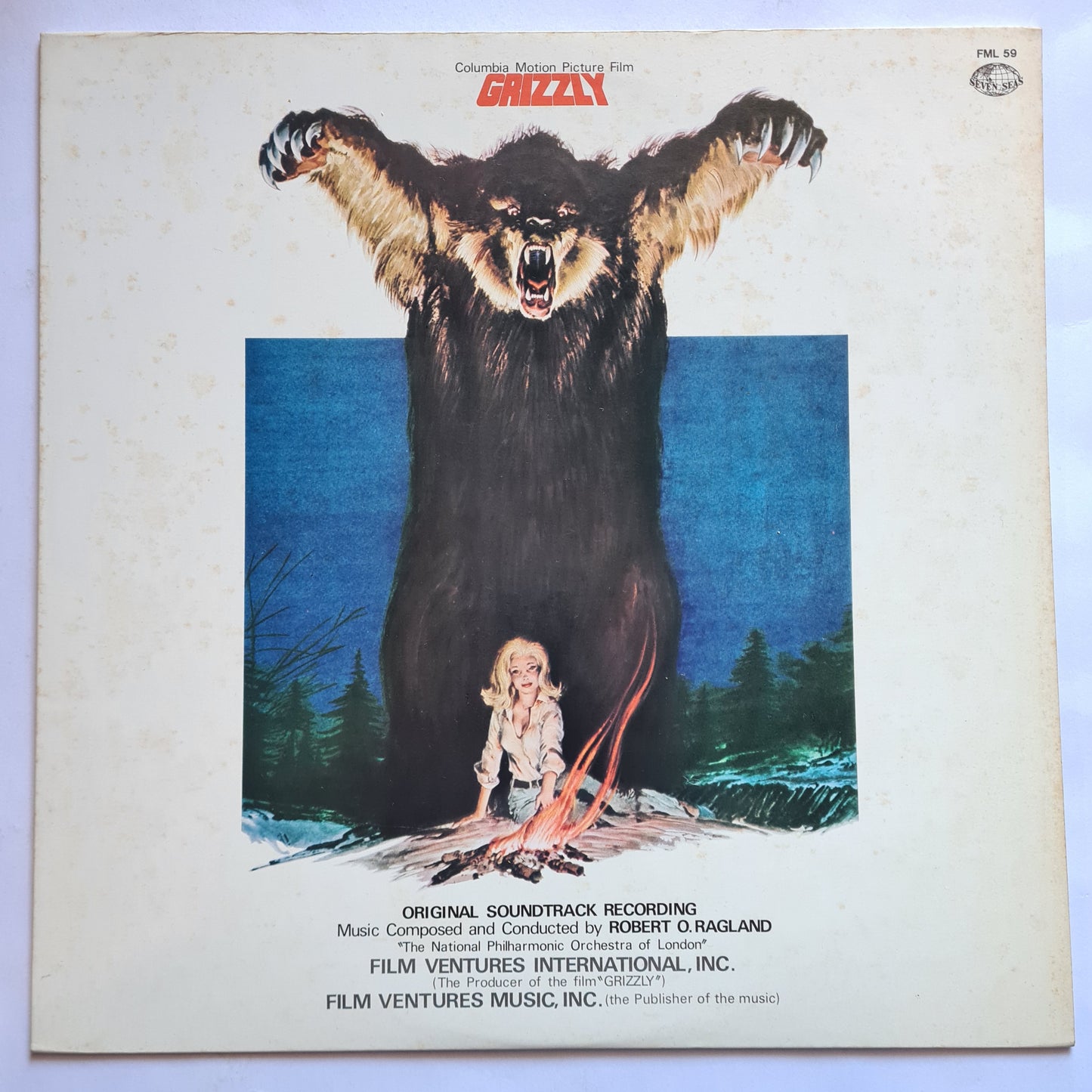 Robert O. Ragland - Grizzly – Original Soundtrack - 1976 - Vinyl Record LP (near mint)